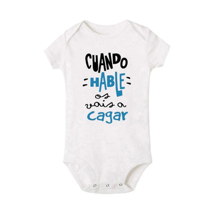 When I Talk You Mess Up The Gift Print Baby Rompers Infant Bosysuit Baby Cute Cloths Newbron Short Sleeve Bodysuits Toddler Gift