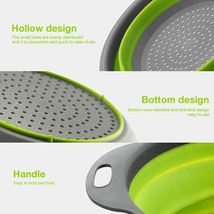 Silicone Vegetable and Fruit Cleaning and Drainage Basket  Cleaning Basket 1PCS Folding Water Filter Net Kitchen Gadgets