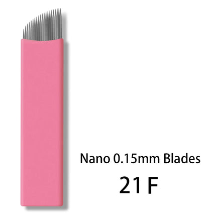 50pcs/Box Pink 0.15mm Microblading U Shape Needles Permanent Makeup Eyebrow Tattoo Manual Nano Blades Needles