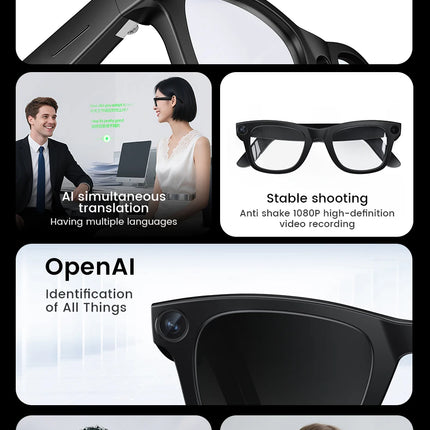 2026 Smart Glasses HD Photo Video OpenAI Record Translation Touch Photochromic Lenses Bluetooth Call Music Multifunction Glasses