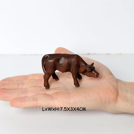 Simulation Texas Longhorn Bulls Musk OX Yak Cow Farm Animals Buffalo Calf Bull Model Figures  Home Decor Educational Toys