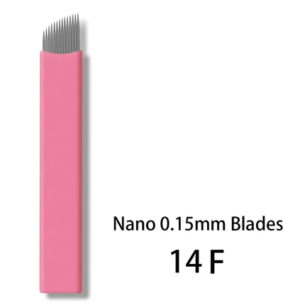 50pcs/Box Pink 0.15mm Microblading U Shape Needles Permanent Makeup Eyebrow Tattoo Manual Nano Blades Needles