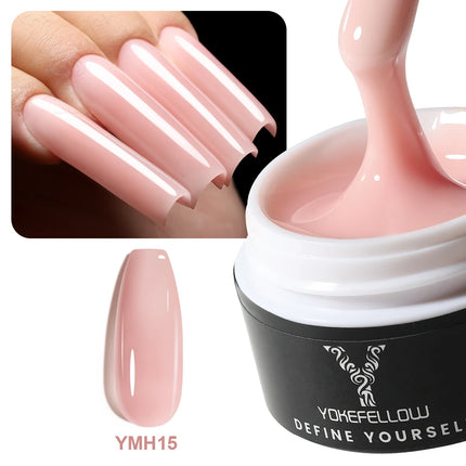 NEW YOKEFELLOW Builder Gel Nail Polish 15g Jelly Blue Hard Gel HEMA TPO Free Extension Gel Colorful Builer Varnish For Nail DIY