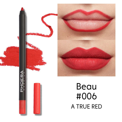12 Colors Matte Lip Liner Pencil Sexy Red Contour Tint Lipstick Pen Lasting Non-stick Cup Lipsticks Moisturising Lips Cosmetics