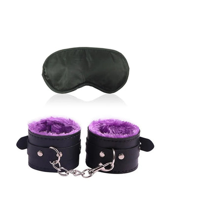 Sexy Leather Sexual Couples Bdsm Kit Plush Handcuffs Sex Bondage for Women Exotic Accessories Sex Blindfold Games Sex Toys 18