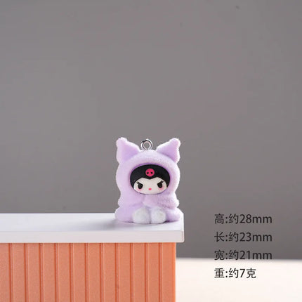 6/60PCS Cute Plush Keychain Pendant Resin Doll Bag Hanging Jewelry DIY Jewelry Accessories