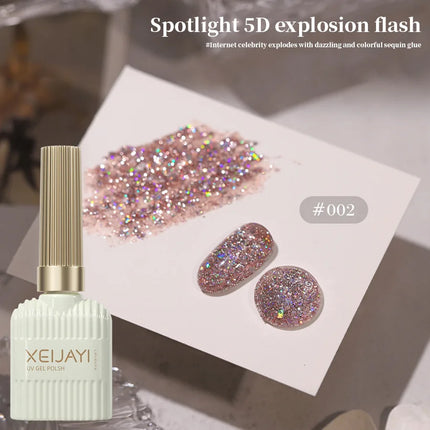10 Colors Holographic Glitter Gel Nail Polish Spring Color Sparkling Sequins Soak Off Uv Led Varnish Nail Art Diy