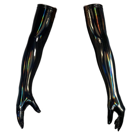 High Elastic Sexy PU Faux Leather Long Gloves Shiny Party Evening Dance Gloves Halloween Cosplay Accessories Punk Street Mittens