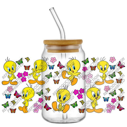 New Product Little Yellow Duck Waterproof DIY Decals 3D Transfers Stickers 16oz UV DTF for Glasses cup Wraps