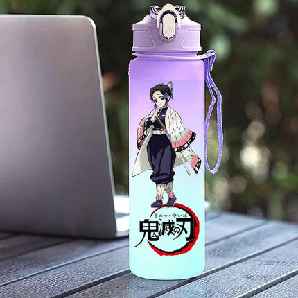 Demon Slayer  Straw Cup 750ML Children's Large Capacity Portable Kamado Nezuko Sports Plastic Bottle Anime Gradient Drinking