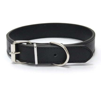 Solid Color Leather Dog Collar Adjustable Cat Necklace Puppy Neck Strap Suitable For Medium And Small Dogs Pet Supplies XS-XL