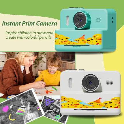 Kids Camera Digital Children Camera Instant 1080P HD Digital Camera Video Recorder Toddler Mini Thermal Printer Birthday Gifts