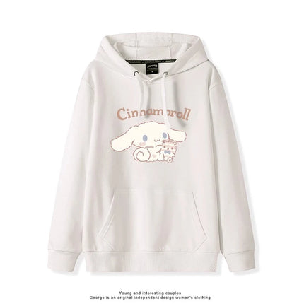 Haze Blue Cute Girl Sweet Heart Cute Girl Holding Toy Rabbit Dog Hooded College Wind Jk Tide Sweater Simple College Style Wear