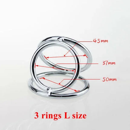 Cock Ring Metal Penis Rings Cage Male Chastity Device Locks Sex Toys For Men ball stretcher Delay Ejaculation Cockring shop