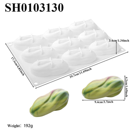 Pistachios Design Silicone Bakeware 1 or 4 or 9-Cell Chocolate Mold Food Grade Mousse Cake Mould Soap Mold Kitchen Dessert Tools
