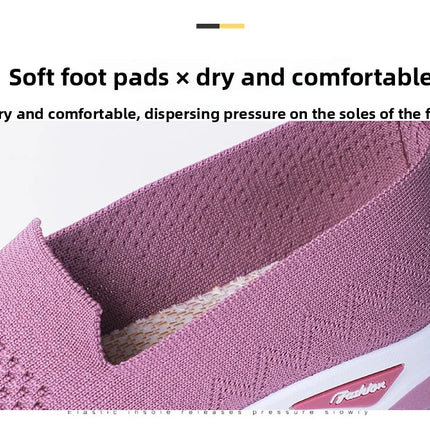 Women Walking Shoes High Quality Women Tennis Sneakers Fashion Lady Breathable Shoe Slip On Knit Upper Non Slip Workout 2025