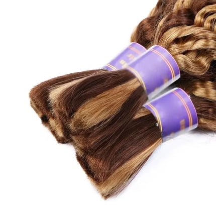Ombre Deep Wave Boho Braids Human Hair Curly Highlight 427 Brazilian  Human Hair Remy Braiding Real Raw Weave Extensions