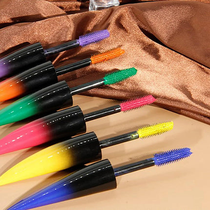 6 pcs colored mascara waterproof, dense curl, not easy to smudge eyeliner, blue, orange, yellow, pink, green, purple