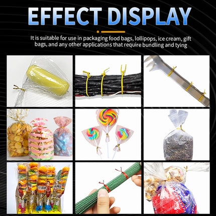 Semi Automatic Food Processing Cable Tie Machine for Candy Toast Bag Durable Cable Tie Equipmen Adjustable Tension for USB Wires