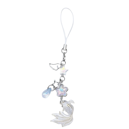 Plastic Lucky Koi Phone Pendant Crystal Beads Unique Beaded Keyring Lightweight Simulation Fish Keychain Charms Car Key Jewelry