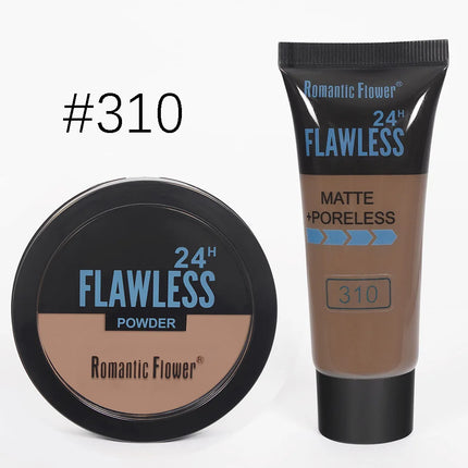 Three-color dark skin pressed powder concealer set, matte effect, oil control, waterproof, sweat-proof, create facial shadows
