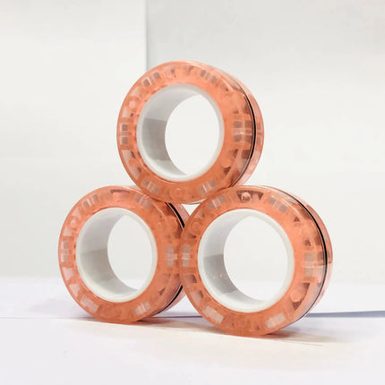 3pcs Fidget Toy Set Finger Magnetic Rings Colorful Adult Magnets Spinner Rings for Relieve Stress Anxiety Relief Therapy