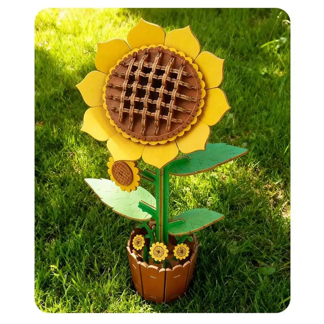 3D Wooden Puzzles Flowers DIY Artificial Botanical Bouquet Puzzle Kit Home Decoration for Adults Mother's Day Birthday Gift