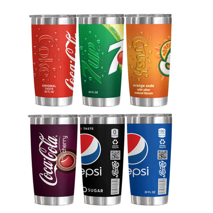 20oz Cherry  Lemon Orange juice Coke Can Vacuum cup Double Stainless Steel Water Bottle with Straw for Hot or Cold Drink Tumbler