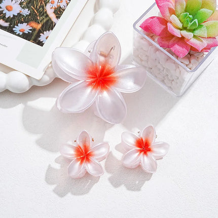 3pcs/set Flower Claw Clip Women Hawaiian Girl Hair Accessories Flower Ponytail Clip Clamp Barrettes Hairpin Summer Beach Jewelry