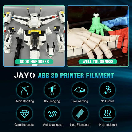 JAYO 5KG/roll 3D Filament PLA/ABS/PETG 3D Printer Filament 1.75mm PLA plus Filament High toughness Neatly Wound