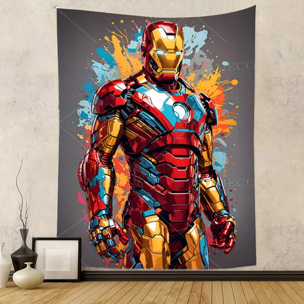Iron Man Red Flash Backdrop for Birthday Party Decor Hero Marvel Superhero Background for Baby Shower Party Cake Table Supplies