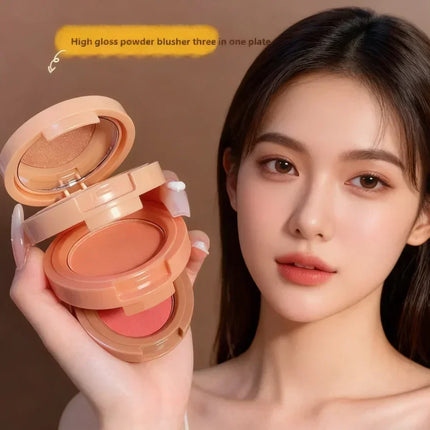 Miss Lara 3-Layer Makeup Palette High-Gloss Blush Pearlescent Matte Finish Multifunctional Valentine's Day Gift for Women