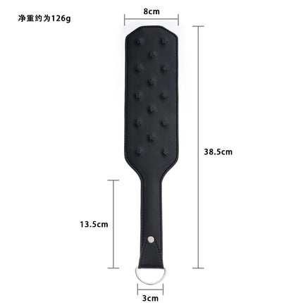 Adult Game 38.5CM Enhance Pain Leather Stainless steel Spikes Spanking Paddle Slapper Whip Bdsm Bondage Flogger Whips Sex Toys