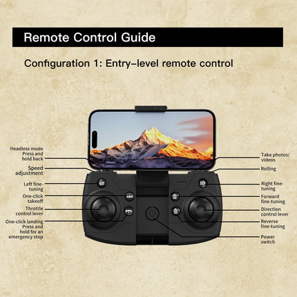 Portable RC Drone One Key Takeoff Landing Headless Mode Three Speed Adjustment Emergency Stop Optical Flow Hover 80M Remote Range Drone
