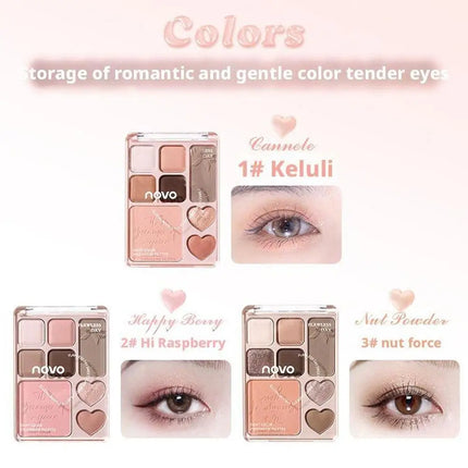 Novo 8Color Eyeshadow Palette Silver Pearlescent All-in-One Highlighter Long Lasting Shimmer Eyeshadow Makeup Eye Shadow Palette