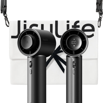 JISULIFE Portable Handheld Fan Pro1 Mini Refined Utility,Elite PU Leather, 30 Hour Cooling Power, Aroma Pod, 100-Speed Precision