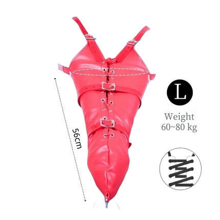 Sexy Lace-up Leather Bondage Handcuff Glove with Flexible Full Arm Cover Wrap Bag for Couple Adult Romantic Fun Sex Toys