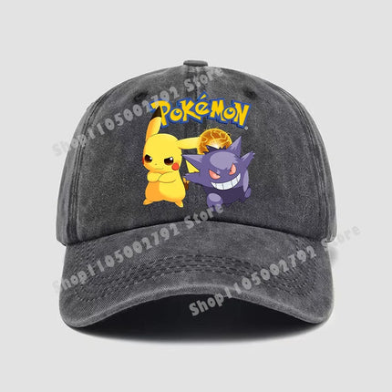 Pokemon Baseball Caps Pikachu Kawaii Anime Figures Sunshade Hats Summer Outdoor Parent-Child Sunhat Trendy Duck Tongue Cap Gift