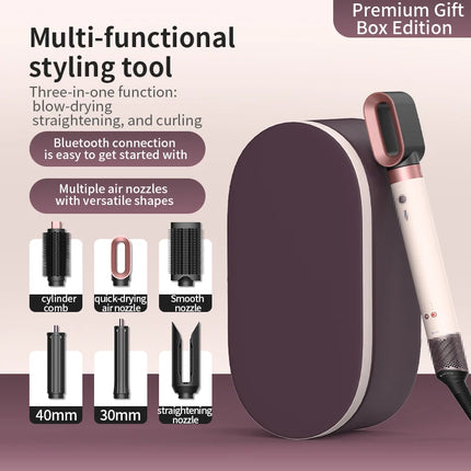 7 in 1 Multi Hair Dryer StylerHS09 Auto-Curling Barrel Hot AirBrush Soft Straightening BrushNegative Ion Fast Dry NozzleGift Box