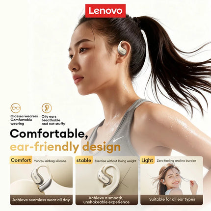 Choice Lenovo AC102 Open Ear Wireless Earphones 360° Surround Sound Bluetooth 6.0 Headphones Battery Life Lightweight for Sports