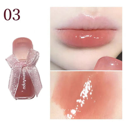Sweet Lip Gloss Jelly Lip Glaze Moisturizing Lip Tint Mirror Waterproof Non-stick Cup Solid Makeup LipOil Lipstick Cosmetic