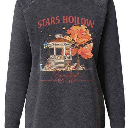 Stars Hollow Fashion Autumn Garden Print Women Sweatshirt Long Sleeve raglan Shoulder Casual Top Women Clothes for Fall & Winter