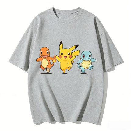 2026 Pokemon T-shirt Pure Cotton Casual T-shirt Round Neck T-shirt Short Sleeve Clothing Summer Sports Casual Short Sleeve Top