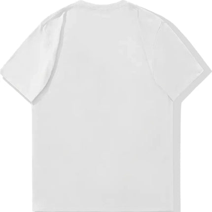 Men's summer 100% pure cotton fashionable casual loose sports yin-yang tree pattern print round neck short-sleeved T-shirt top