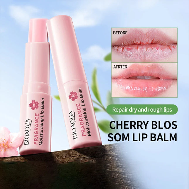 BIOAQUA Sakura Lipstick Moisturizing Lip Balm Nourishing Lip Plumper Anti-Cracking Plump Lips Hydrating Lips Skin Care Cosmetics