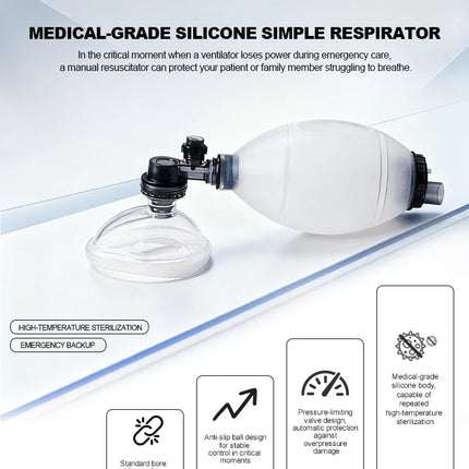 Califed Silicone Simple Respirator Adult/Child/Infant First Aid Manual Resuscitator Emergency Self-help Portable Rescue Tools