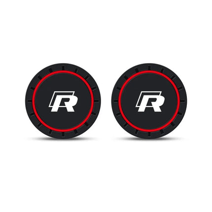 New 2pcs Rline R line Logo Car Coaster Mats Water Cup Non-slip Pads For VW Golf 7 MK7 Golf 6 MK6 Tiguan Polo CC Jetta