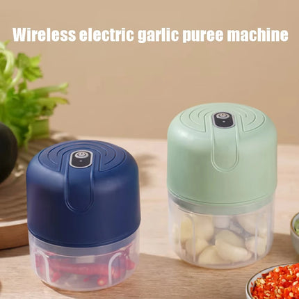 Electric garlic puree machine, garlic grinder, portable rechargeable meat grinder, vegetable mixer, 250ML kitchen tool grinder