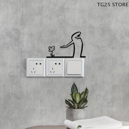 Line Figure Modern Metal Poster For Living Room Bedroom Switch Sticker Easy Hang Installation