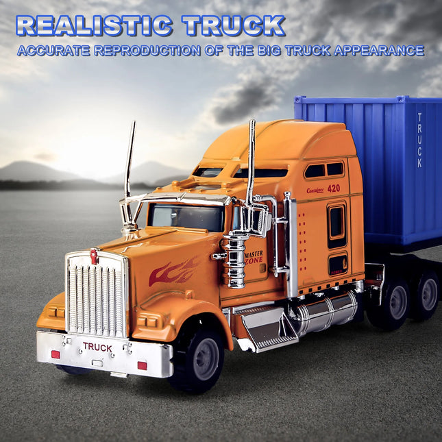 AIUAZA toy truck, detachable cargo container model, children's toy truck model, alloy truck, packaged in a festive gift box.